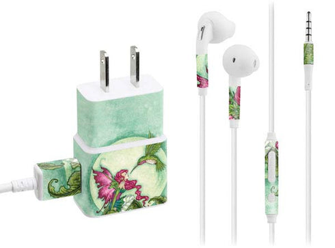 Amy Brown Flirting Fairy and Hummingbird Phone Charger Skin