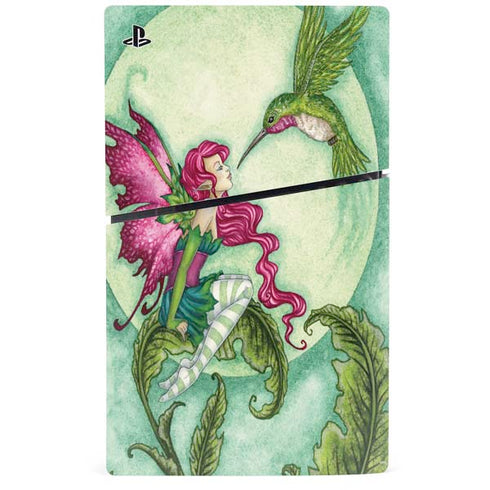 Flirting Fairy and Hummingbird by Amy Brown PS5 Slim Disk Console Skin