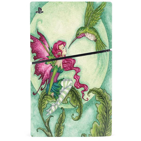 Flirting Fairy and Hummingbird by Amy Brown PS5 Slim Digital Edition Bundle Skin