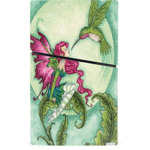 Flirting Fairy and Hummingbird by Amy Brown PS5 Slim Digital Edition Console Skin