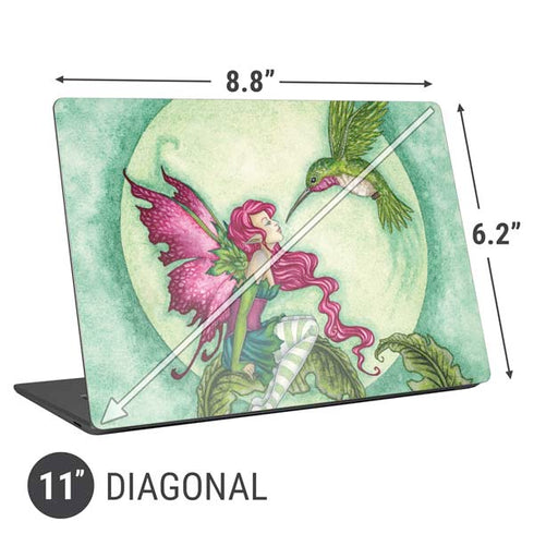 Amy Brown Flirting Fairy and Hummingbird Universal Laptop 11in (8.8 x 6.2in) Skin