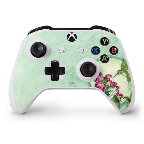Amy Brown Flirting Fairy and Hummingbird Xbox One S Controller Skin