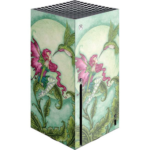 Amy Brown Flirting Fairy and Hummingbird Xbox Series X Console Skin