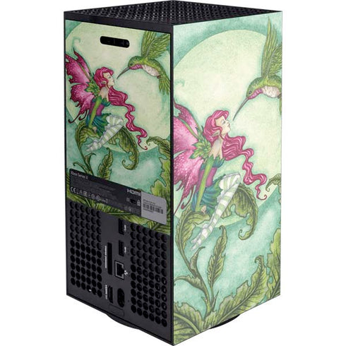 Amy Brown Flirting Fairy and Hummingbird Xbox Series X Console Skin