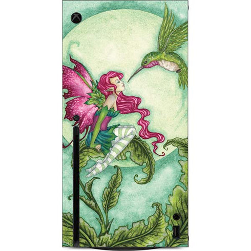 Amy Brown Flirting Fairy and Hummingbird Xbox Series X Console Skin