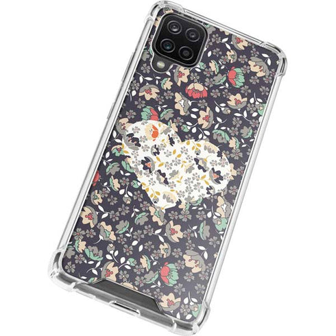 Floral Heart Galaxy A12 Clear Case