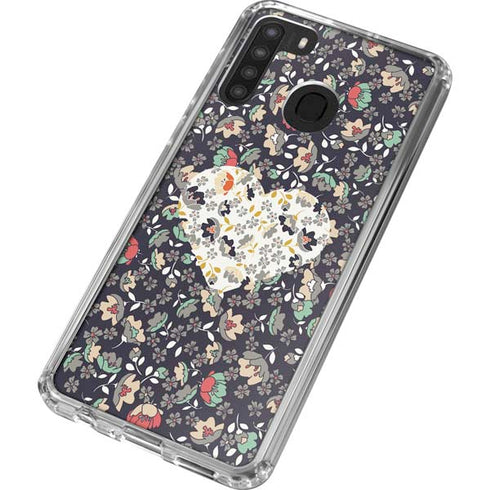 Floral Heart Galaxy A21 Clear Case
