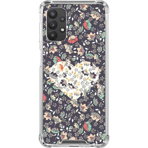 Floral Heart Galaxy A32 5G Clear Case