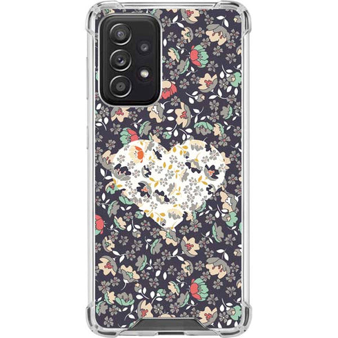 Floral Heart Galaxy A52 5G Clear Case