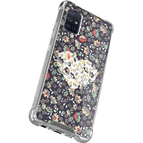 Floral Heart Galaxy A71 5G Clear Case