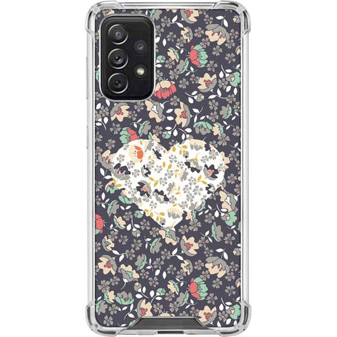 Floral Heart Galaxy A72 5G Clear Case