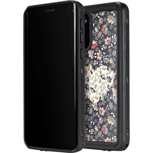 Floral Heart Galaxy S20 Plus Waterproof Case