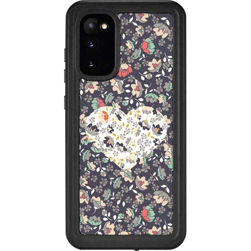 Floral Heart Galaxy S20 Waterproof Case