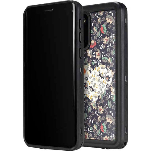 Floral Heart Galaxy S20 Waterproof Case
