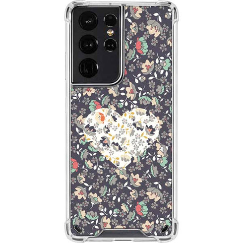 Floral Heart Galaxy S21 Ultra 5G Clear Case