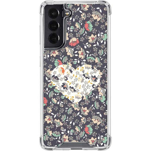 Floral Heart Galaxy S22 Clear Case