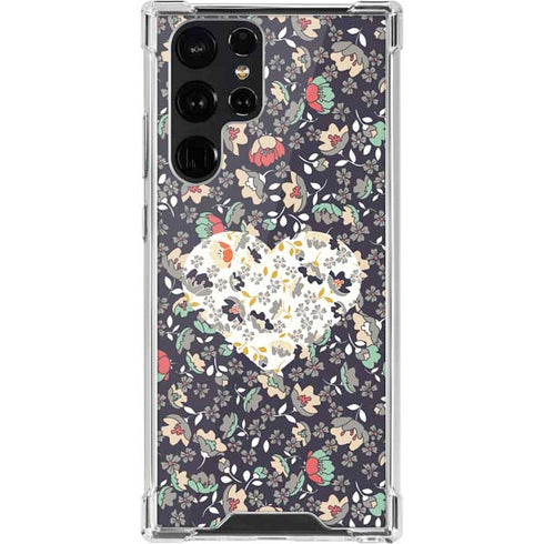 Floral Heart Galaxy S22 Ultra Clear Case