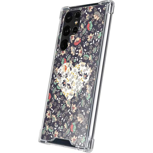 Floral Heart Galaxy S22 Ultra Clear Case