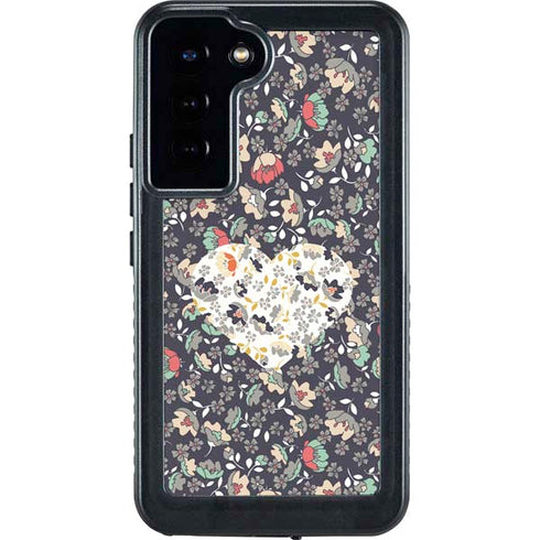 Floral Heart Galaxy S23 Plus Waterproof Case