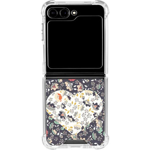 Floral Heart Galaxy Z Flip5 5G Clear Case