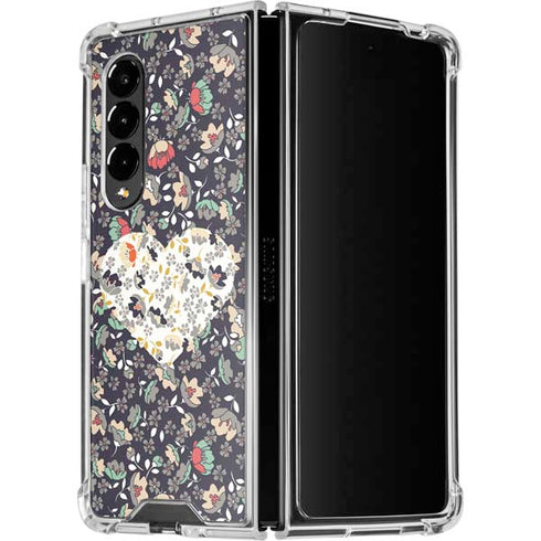 Floral Heart Galaxy Z Fold4 5G Clear Case
