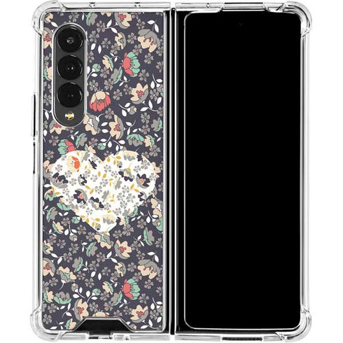 Floral Heart Galaxy Z Fold4 5G Clear Case