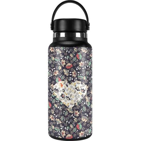 Floral Heart Hydro Flask 32oz Wide Mouth Skin