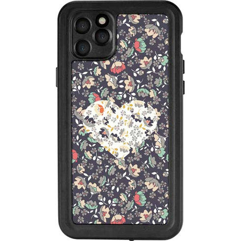 Floral Heart iPhone 11 Pro Max Waterproof Case