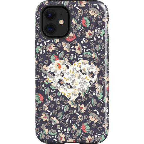 Floral Heart iPhone 12 Mini Impact Case