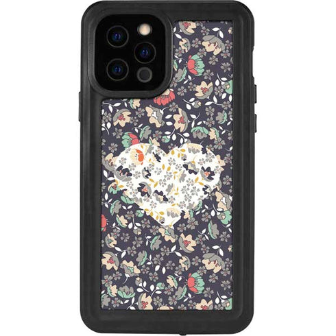 Floral Heart iPhone 12 Pro Waterproof Case