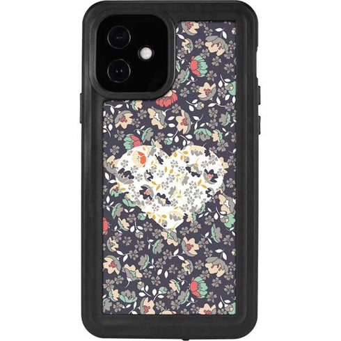 Floral Heart iPhone 12 Waterproof Case
