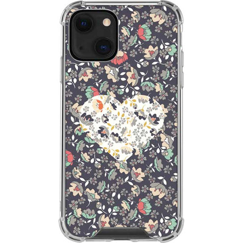 Floral Heart iPhone 13 Mini Clear Case