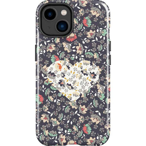 Floral Heart iPhone 14 Plus Impact Case