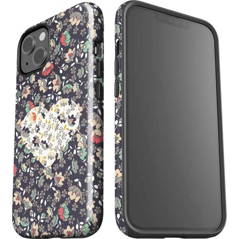 Floral Heart iPhone 14 Plus Impact Case