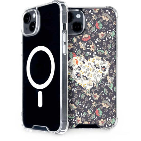 Floral Heart iPhone 15 Plus MagSafe Case