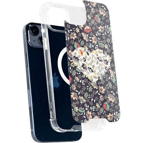 Floral Heart iPhone 15 Plus MagSafe Case