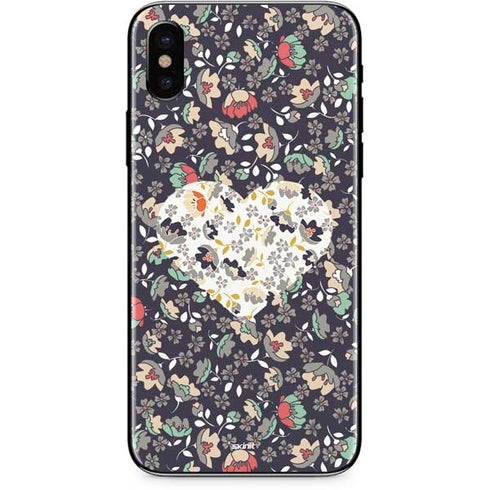 Floral Heart iPhone X Skin