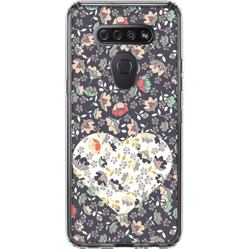 Floral Heart LG K51/Q51 Clear Case