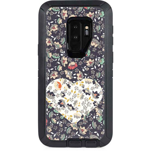 Floral Heart Otterbox Defender Galaxy Skin