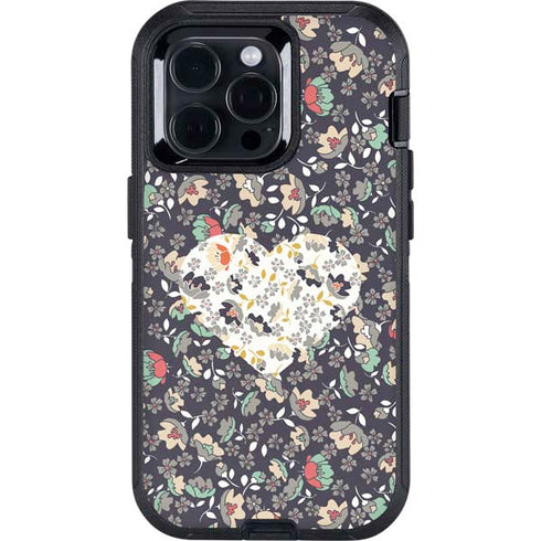 Floral Heart Otterbox Defender iPhone Skin
