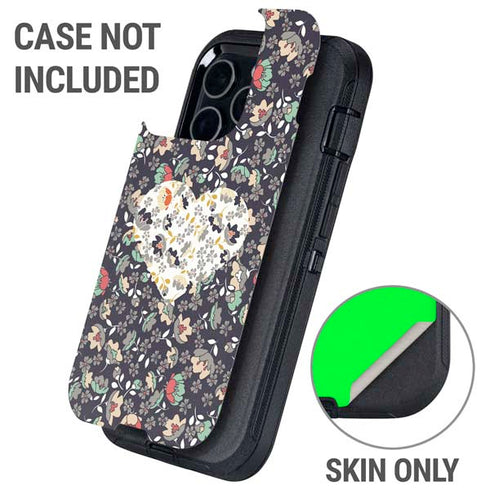 Floral Heart Otterbox Defender iPhone Skin