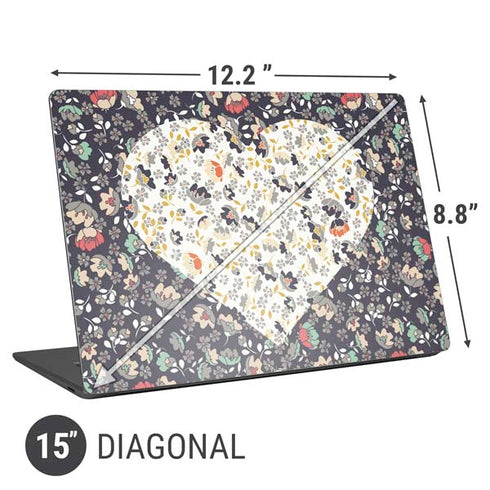 Floral Heart Universal Laptop 15in (12.2 x 8.8in) Skin