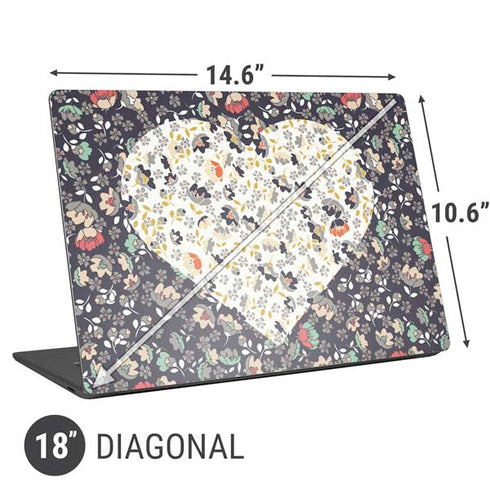 Floral Heart Universal Laptop 18in (14.6 x 10.6in) Skin
