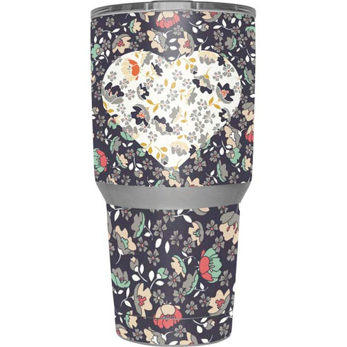 Floral Heart Yeti 30oz Rambler Tumbler Skin