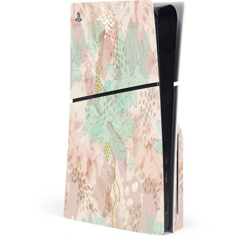 Floral Shadows PS5 Slim Disk Console Skin