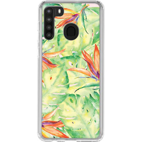 Floral Tropics Galaxy A21 Clear Case