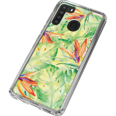 Floral Tropics Galaxy A21 Clear Case
