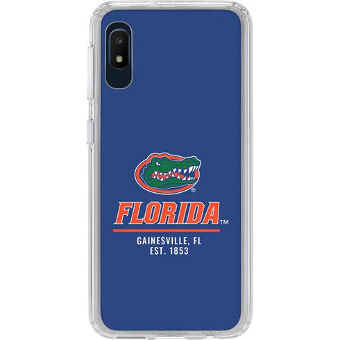 University of Florida Gainesville Est 1853 Blue Galaxy A10e Clear Case