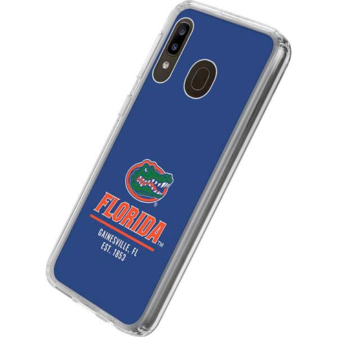 University of Florida Gainesville Est 1853 Blue Galaxy A20 Clear Case