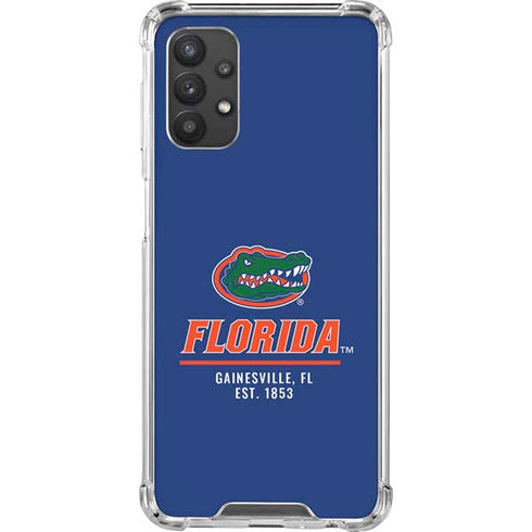 University of Florida Gainesville Est 1853 Blue Galaxy A32 5G Clear Case
